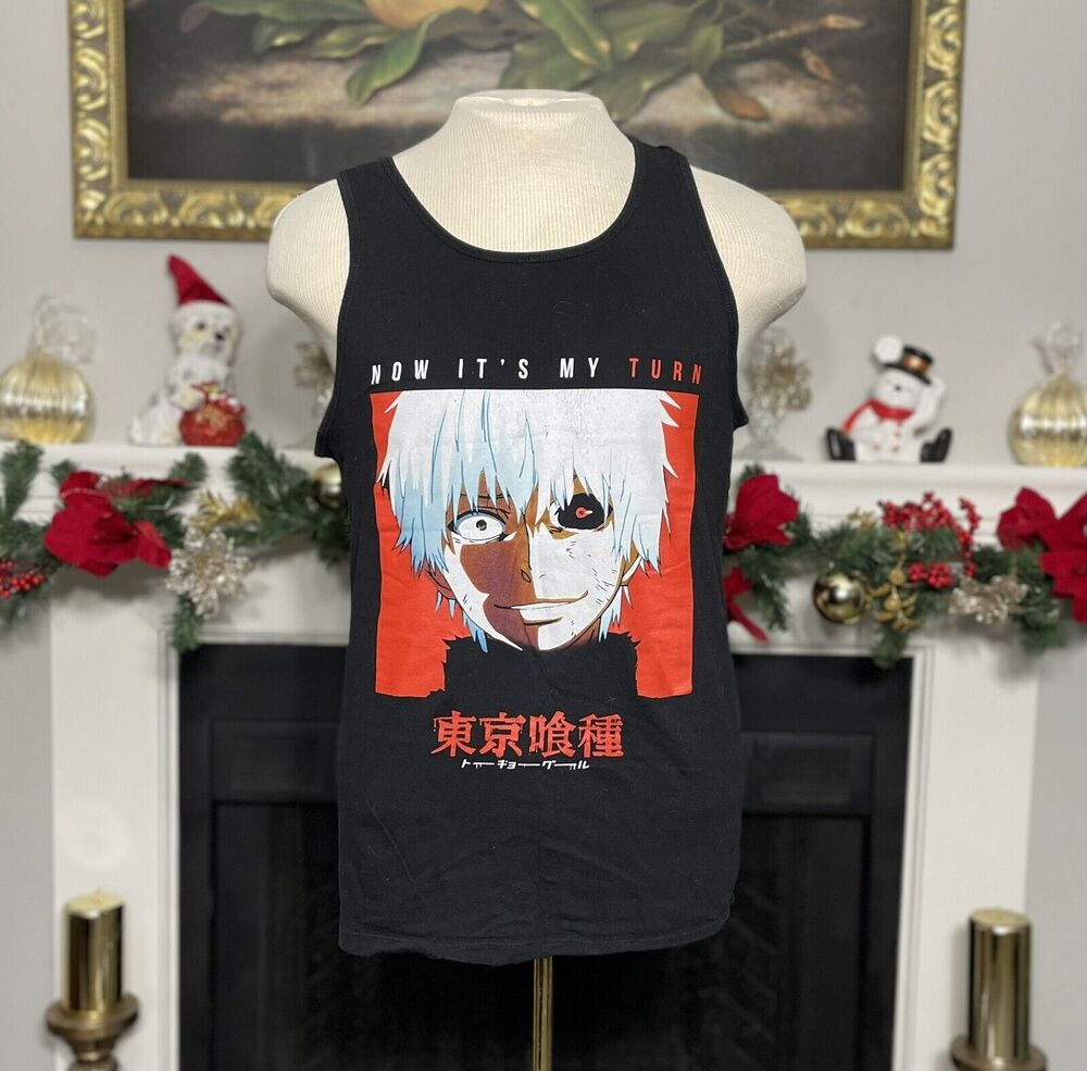 Funimation Tokyo Ghoul Mens Sleeveless Black Pullover Tank Top Size Medium
